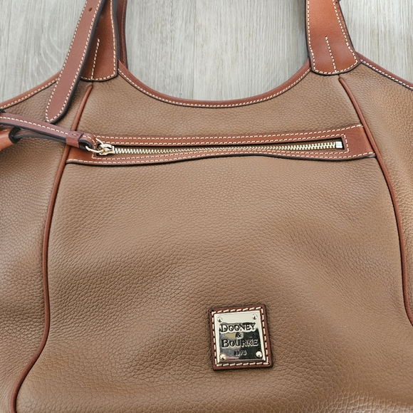 Dooney & Bourke Pebble Leather Maddie Shoulder Bag with Tassel Caramel - Picture 6 of 10